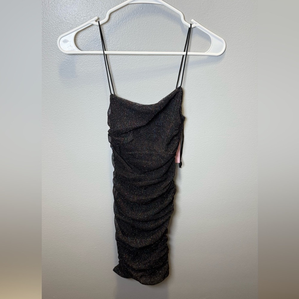 Hello Molly NEW Women's Open Back Black Glitter Mini Dress Size‎ Medium